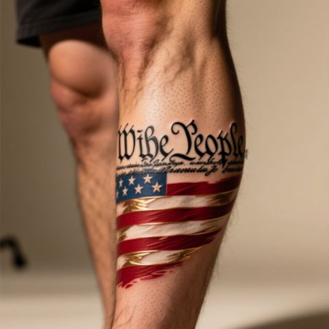 We The People Leg Tattoo