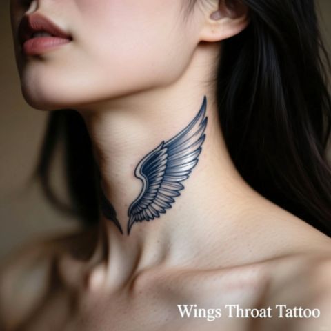 Wings Throat Tattoo