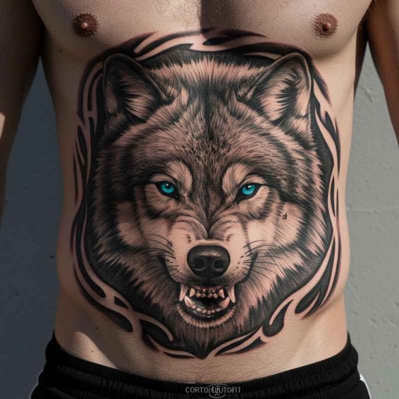 Wolf Stomach Tattoo Wolf Stomach Tattoo