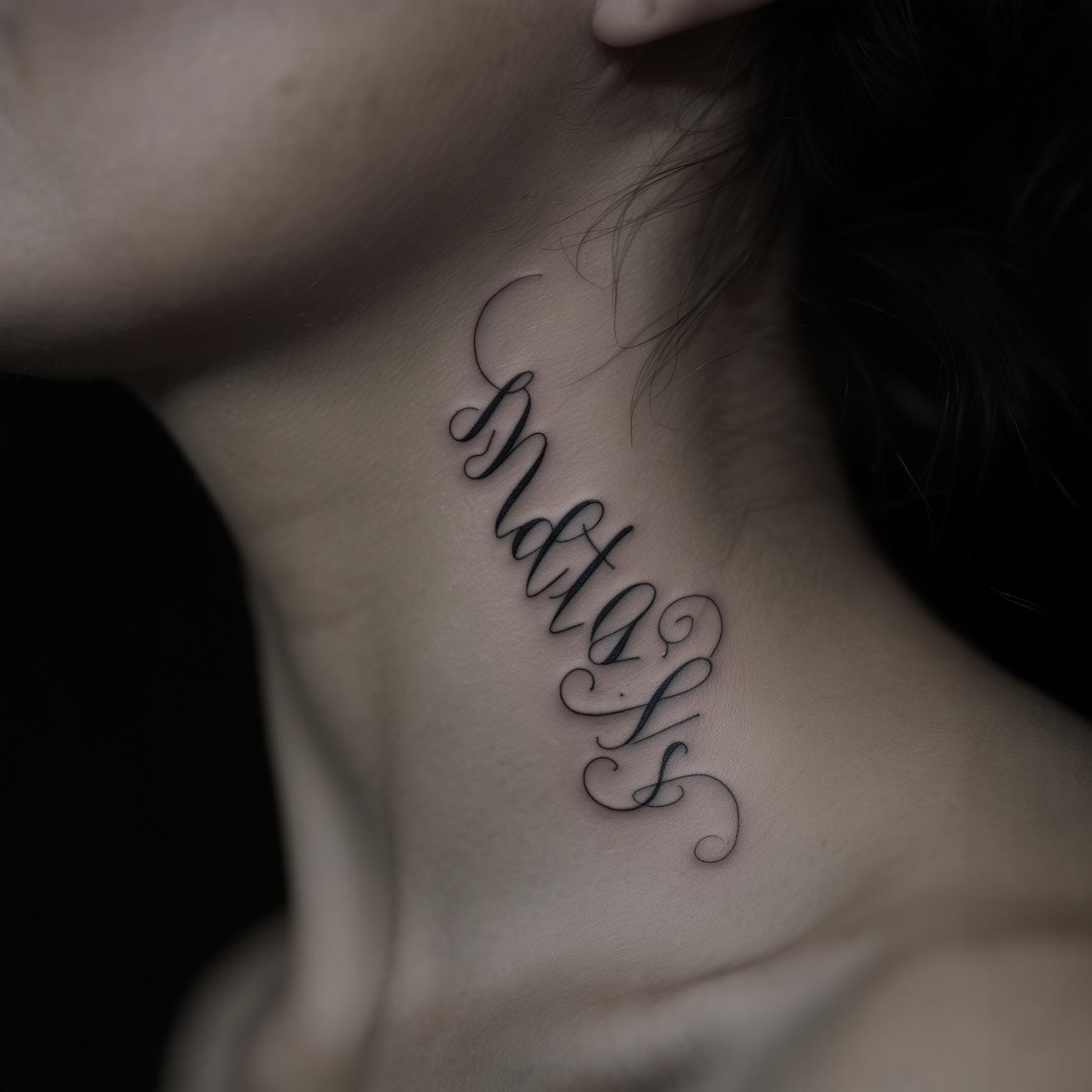 Initials Neck Tattoo Initials Neck Tattoo